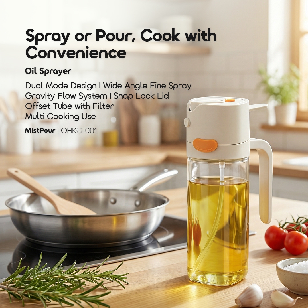 oraimo Oil Sprayer MistPour OHKO-001 01 Spray or Pour, Cook with Convenience