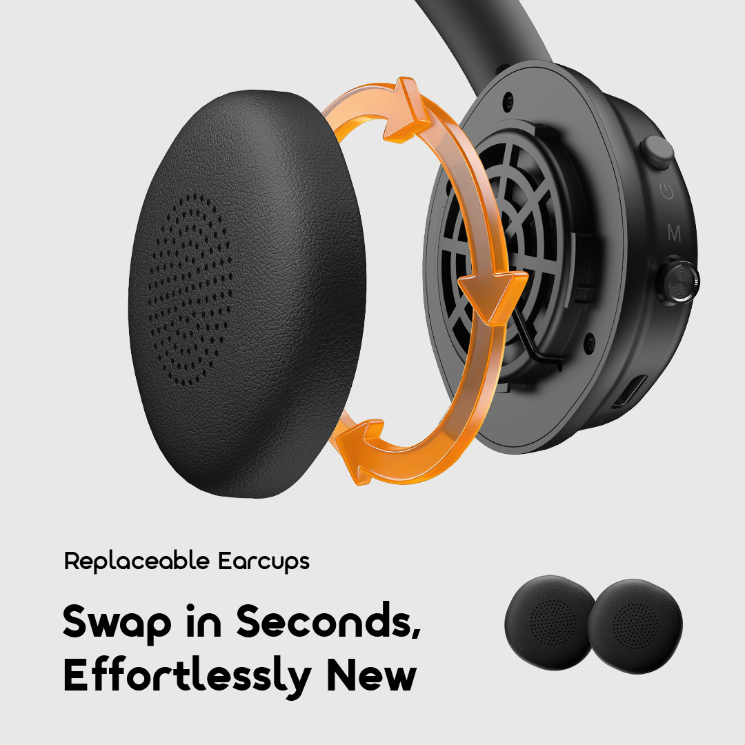 oraimo Headphone BoomPop Air OHP-316 04 Replaceable Earcups