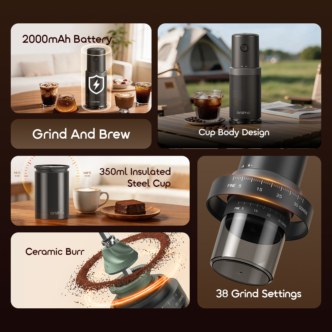 oraimo Portable Coffee Grinder BeanGrind OCB-221A 02 features