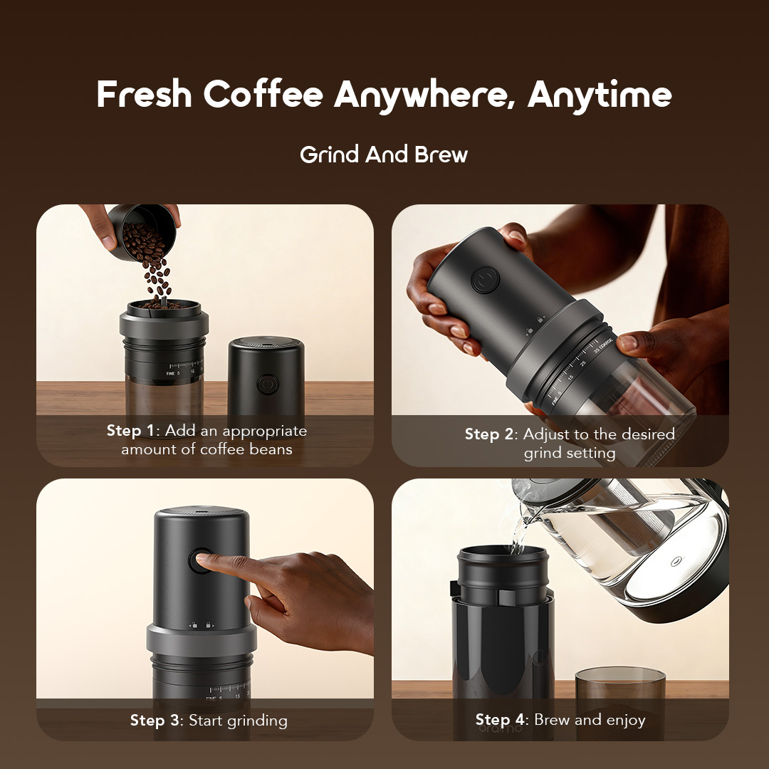 oraimo Portable Coffee Grinder BeanGrind OCB-221A 03 Grind And Brew