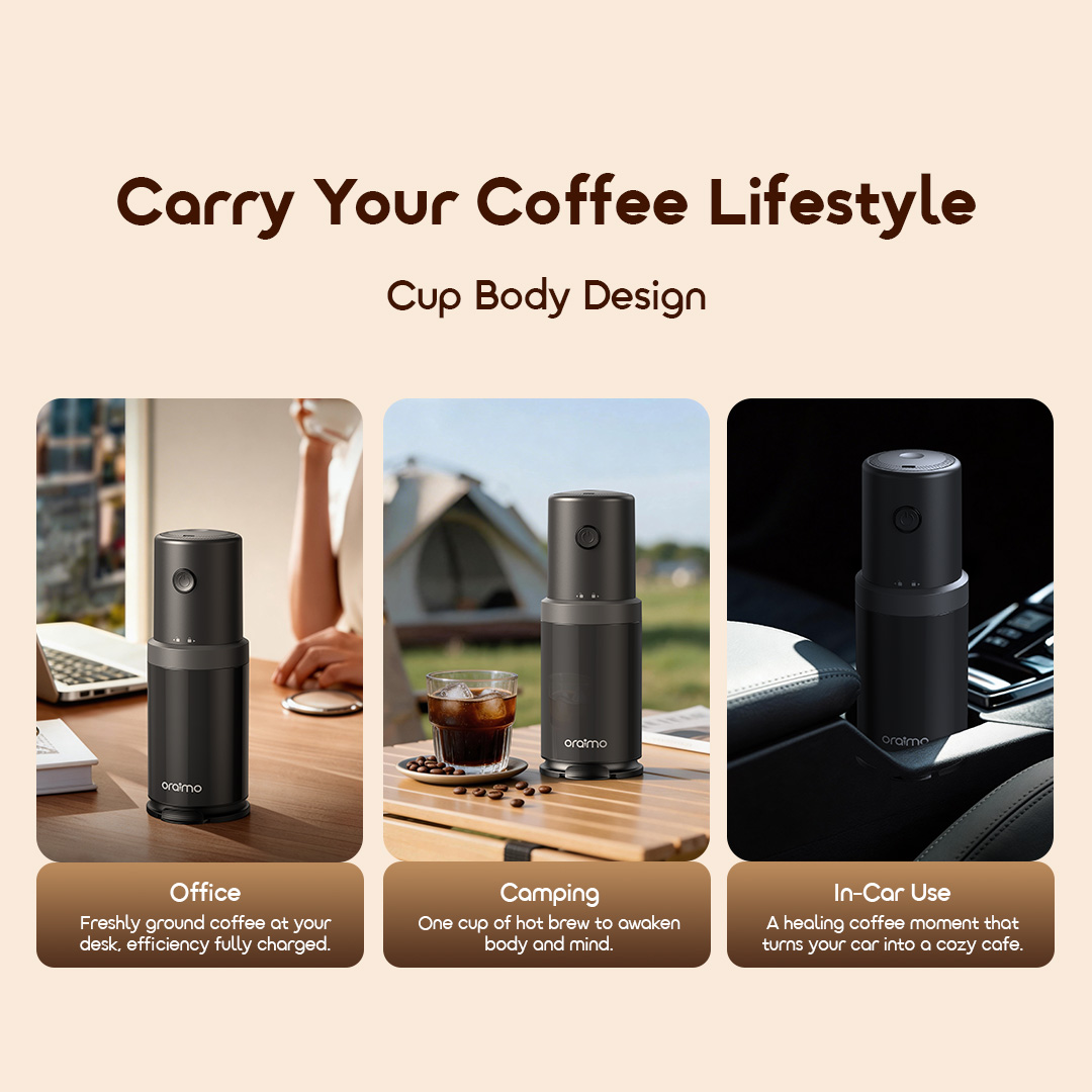 oraimo Portable Coffee Grinder BeanGrind OCB-221A 04 Cup Body Design