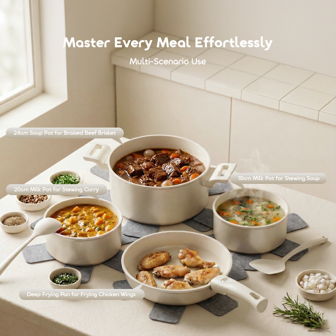 oraimo Ceramic Cookware Set PureHarvest Set OHKC-003 04 Master Every Meal Effortlessly