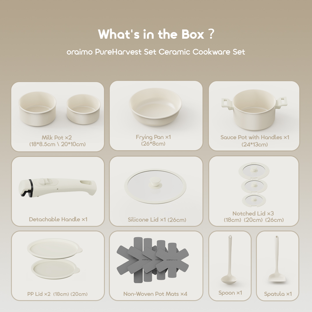 oraimo Ceramic Cookware Set PureHarvest Set OHKC-003 09 What's in the Box?
