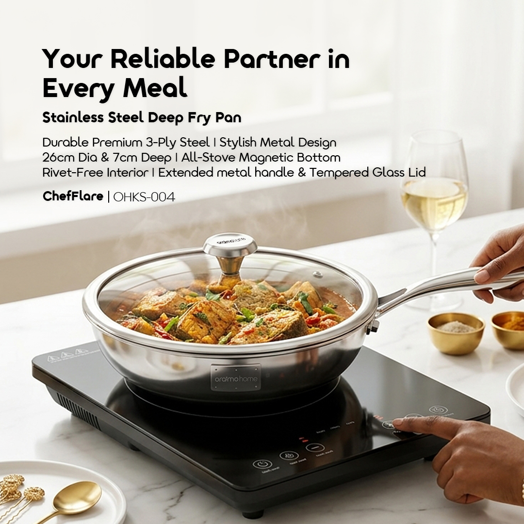 oraimo Stainless Steel Deep Fry Pan ChefFlare OHKS-004 01 Your Reliable Partner in Every Meal