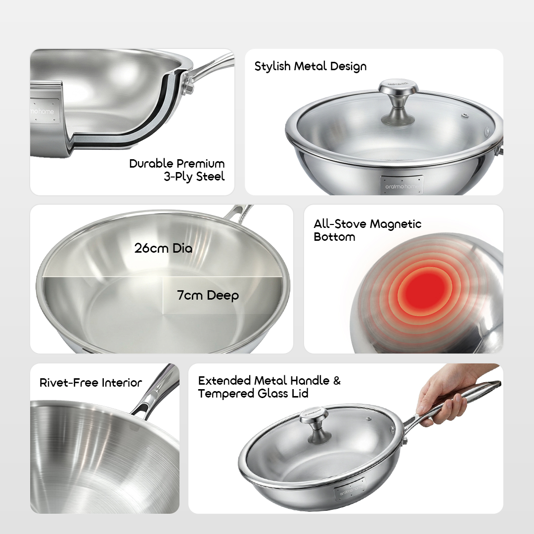 oraimo Stainless Steel Deep Fry Pan ChefFlare OHKS-004 02 features