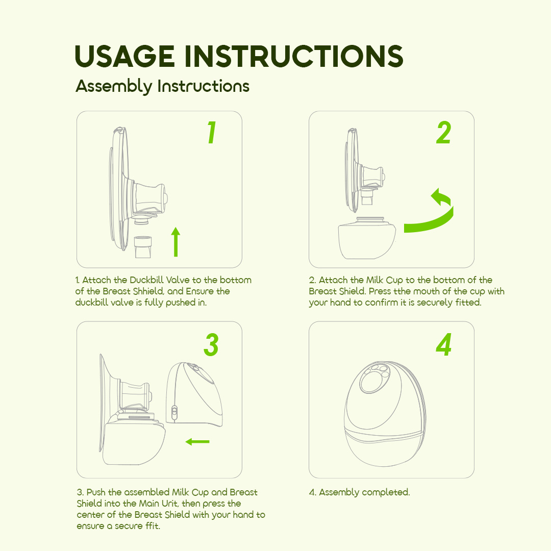 oraimo Wearable Breast Pump EasyPump OBR-841A 15 Usage Instructions (Assembly)