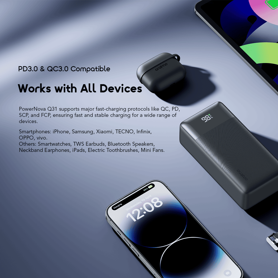 oraimo Power Bank PowerNova Q31 OPB-7300Q 06 PD3.0 & QC3.0 Compatible