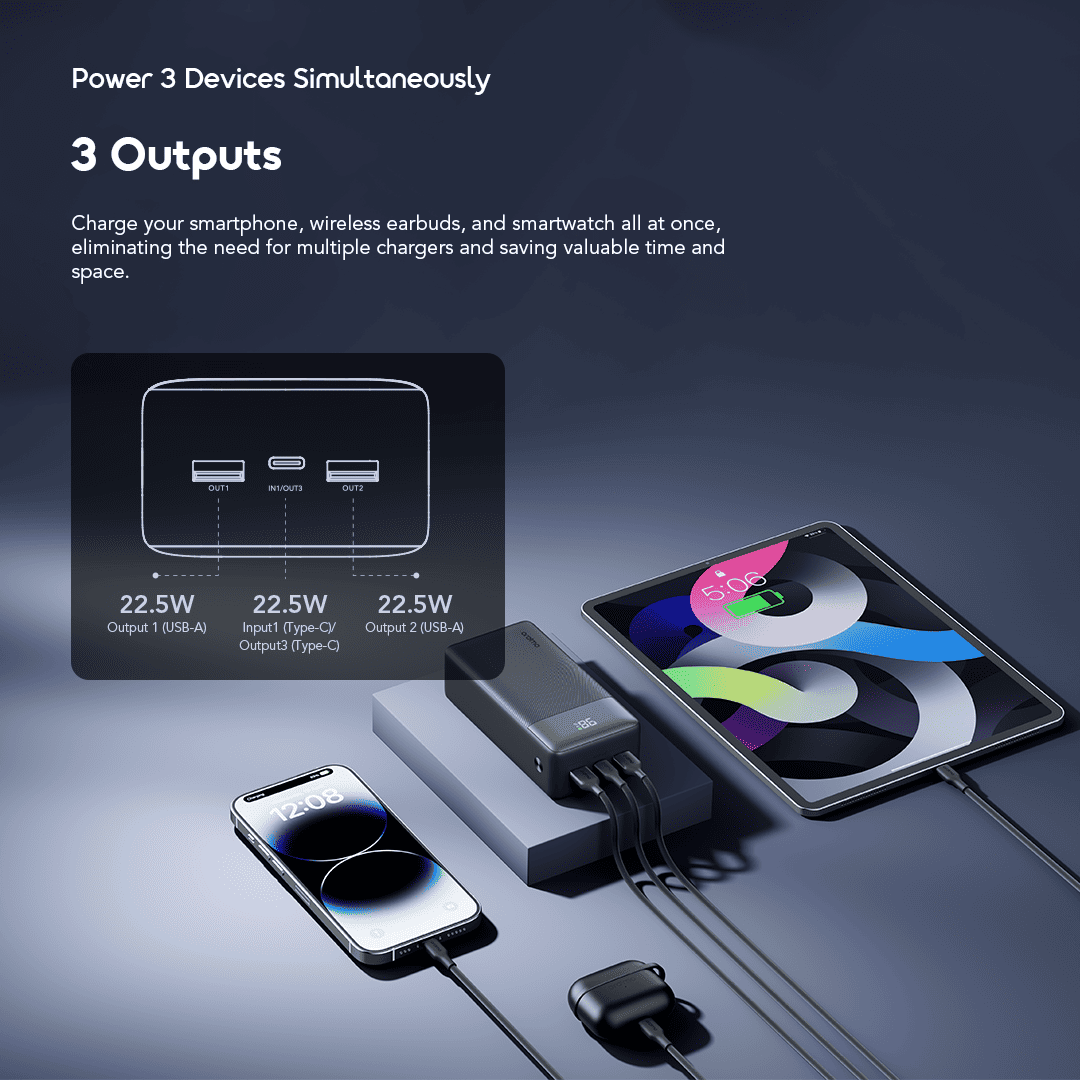 oraimo Power Bank PowerNova Q31 OPB-7300Q 07 Power 3 Devices Simultaneously