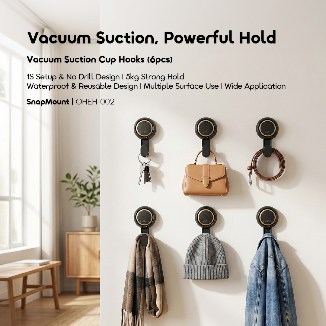 oraimo Vacuum Suction Cup Hooks SnapMount OHEH-002 01 Vacuum Suction, Powerful Hold oraimo Vacuum Suction Cup Hooks SnapMount OHEH-002 01 Vacuum Suction, Powerful Hold