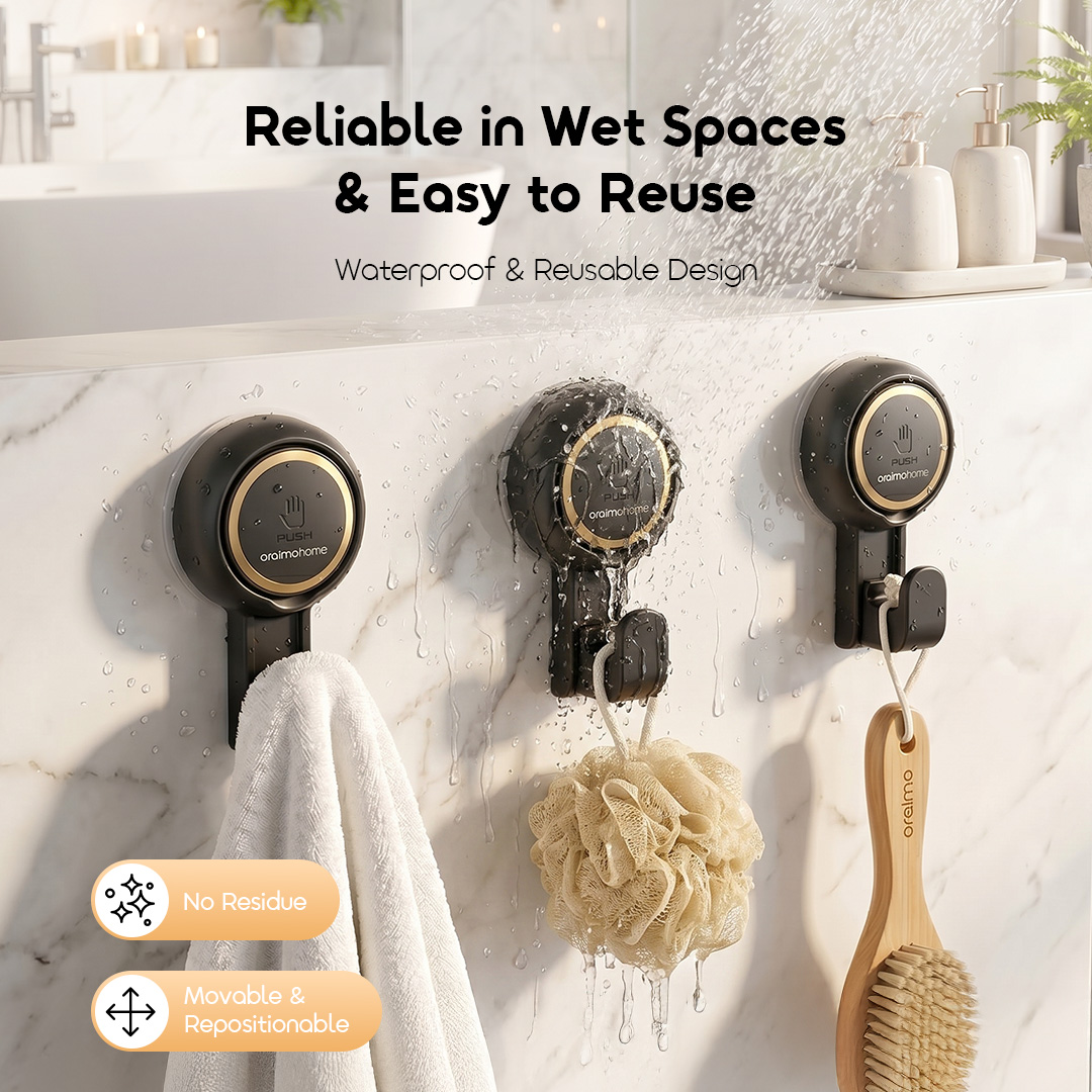 oraimo Vacuum Suction Cup Hooks SnapMount OHEH-002 04 Reliable in Wet Spaces & Easy to Reuse oraimo Vacuum Suction Cup Hooks SnapMount OHEH-002 04 Reliable in Wet Spaces & Easy to Reuse