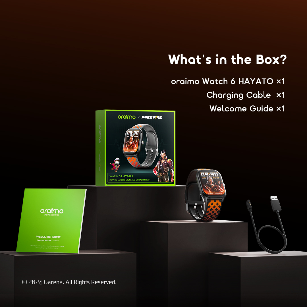 oraimo Smart Watch Watch 6 HAYATO OSW-809 12 What's in the Box?