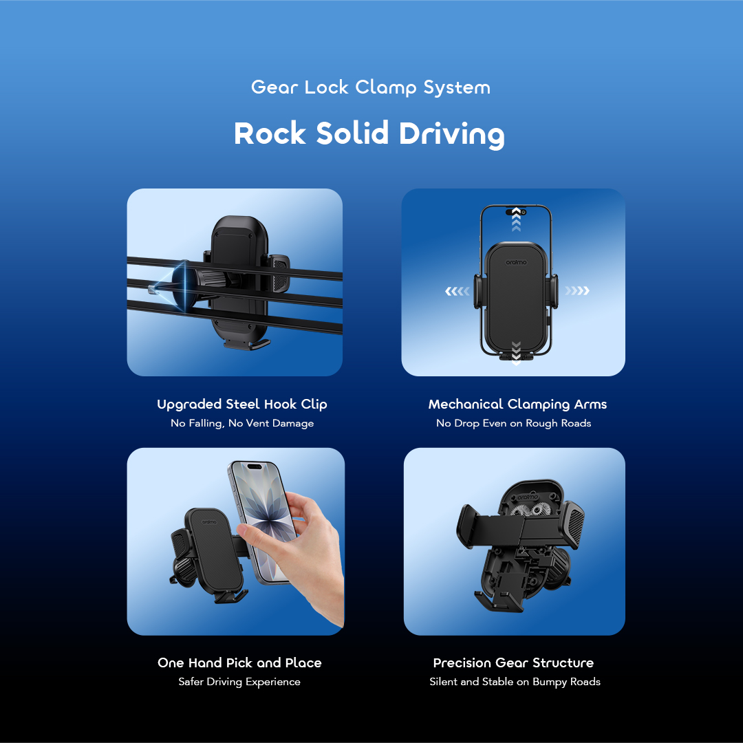 oraimo Car Phone Holder Hydra 7 OCM-14 03 Gear Lock Clamp System