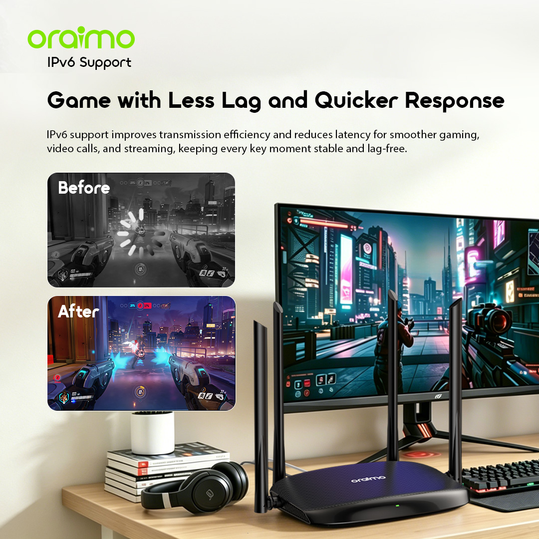 oraimo wifi router falcon ac OF-WR205N 05 game with less lag and quicker response