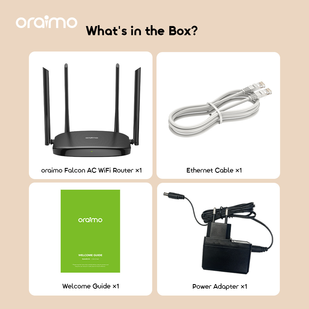 oraimo wifi router falcon ac OF-WR205N 08 what in the box