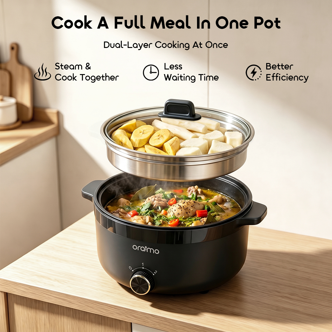 oraimo multipot multi functional electric hotpot africa OEH 261A 03 cook full meal one pot