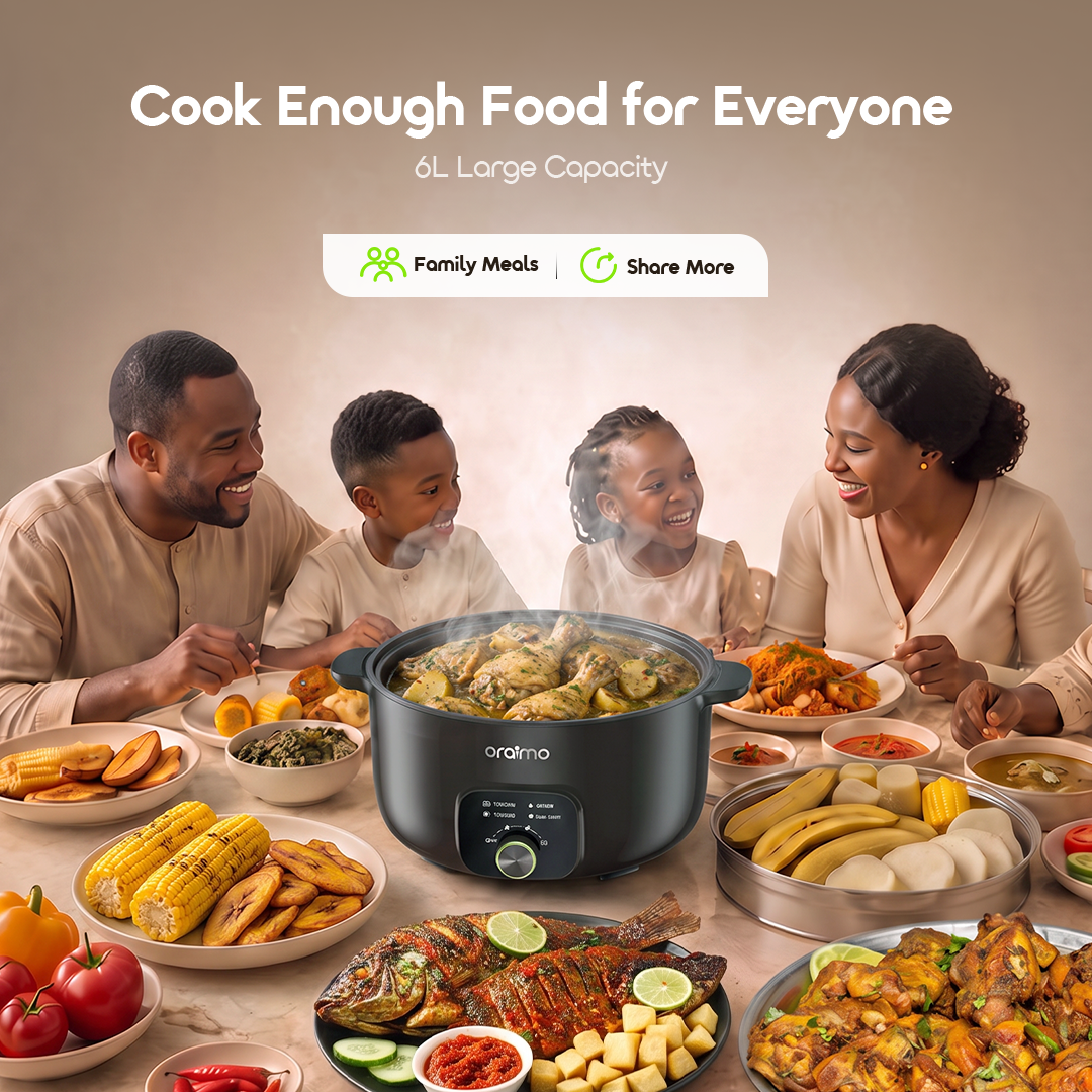 oraimo MultiPot S1 Lite 6L Energy Efficiency Electric Cooking Pot with Steamer