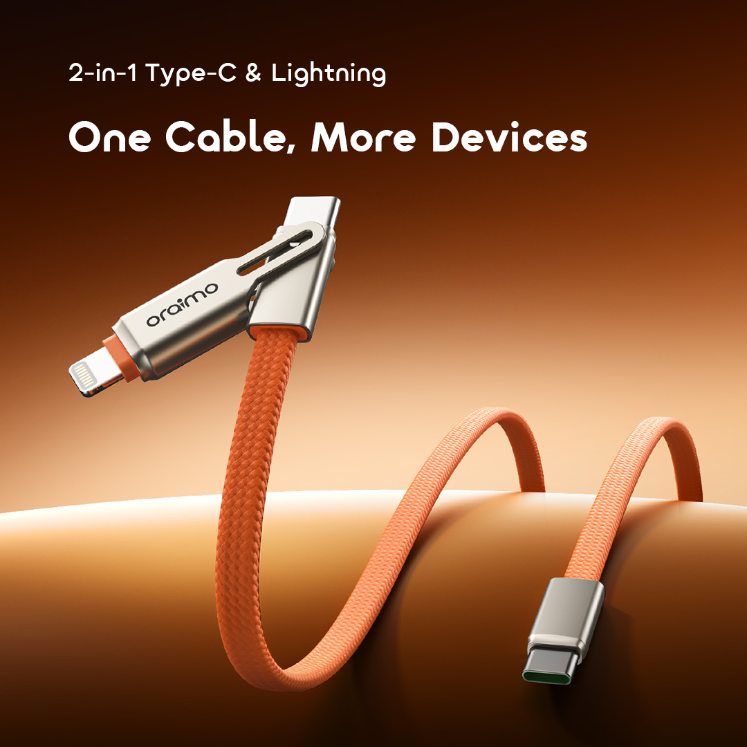oraimo SpeedLine 4 Magnetic 2-IN-1 60W Fast Charge Cable