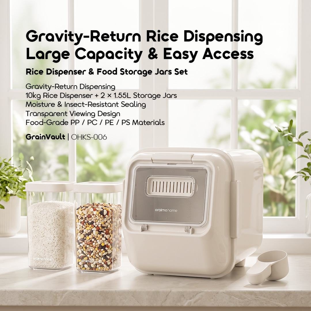 oraimo GrainVault Rice Dispenser & Food Storage Set