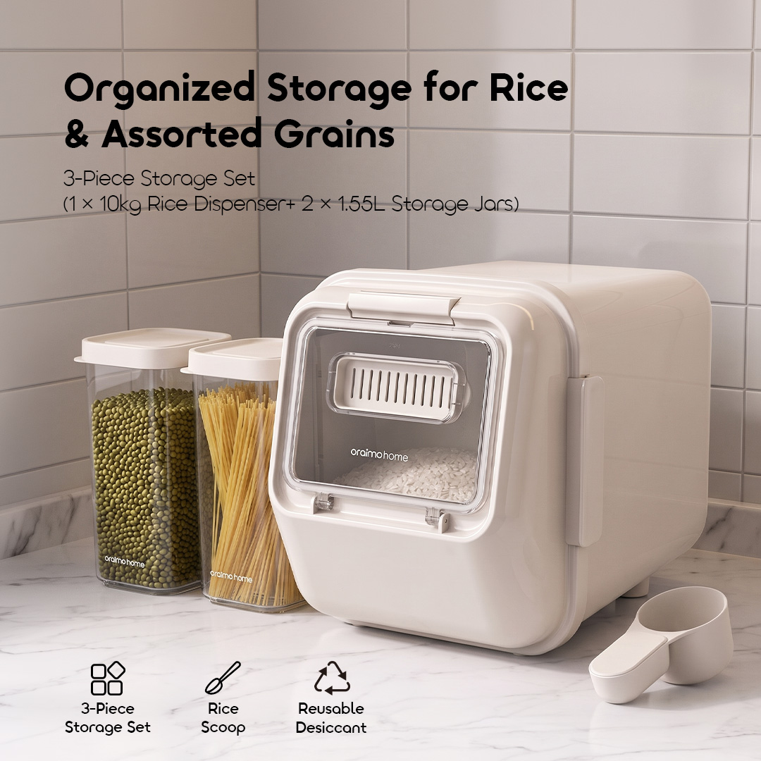 oraimo GrainVault Rice Dispenser & Food Storage Set