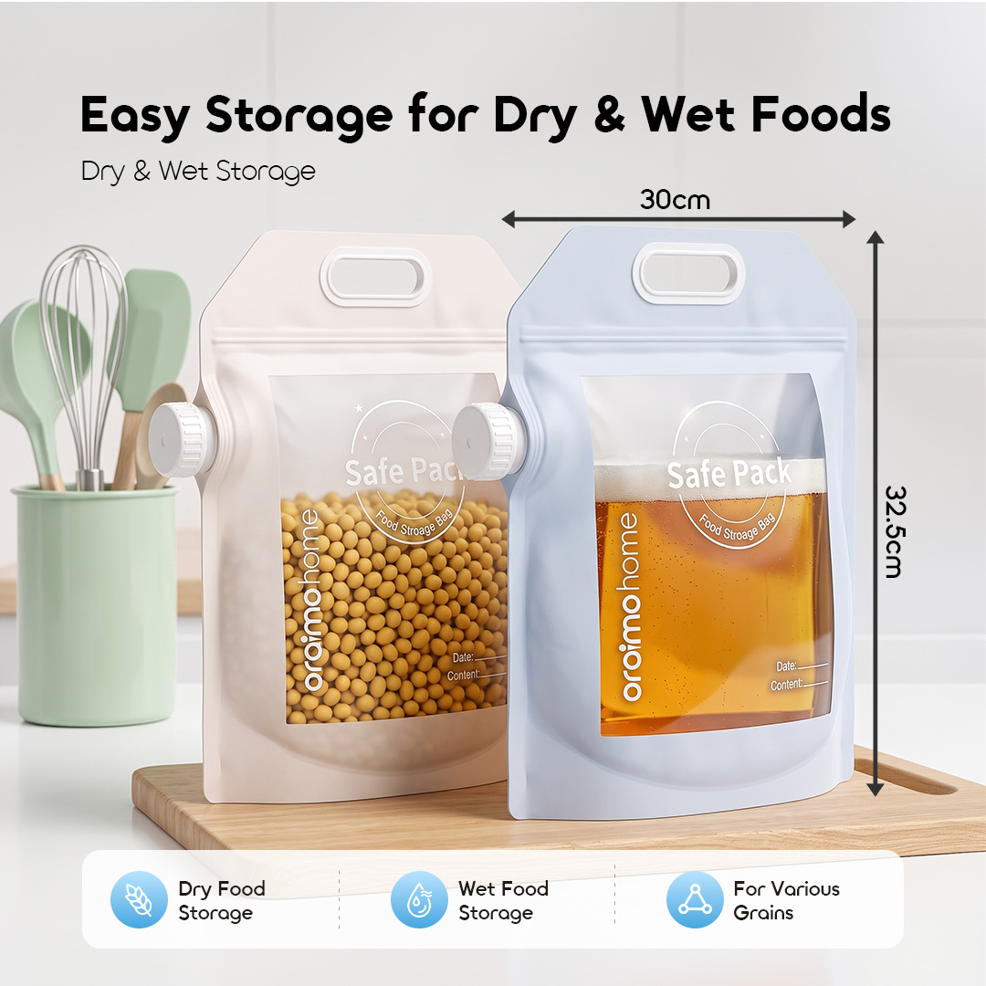 oraimo SafePack 3L Strong Sealing Food Storage Bag Set (10 Bags)