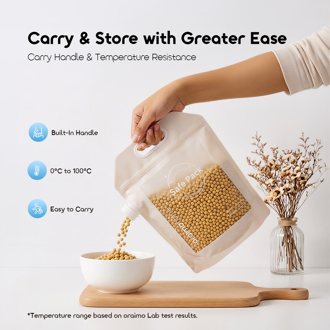 oraimo SafePack 3L Strong Sealing Food Storage Bag Set (10 Bags)