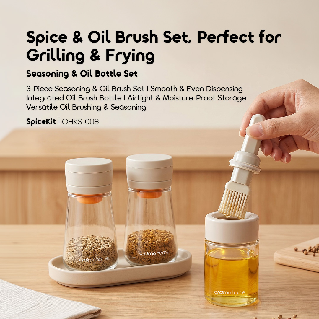 oraimo SpiceKit Smooth Versatile Seasoning & Oil Bottle Set (3pcs)