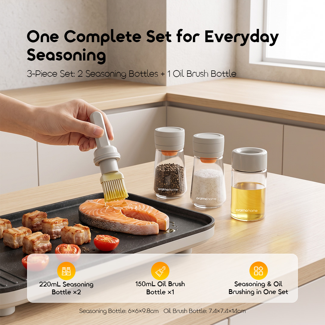 oraimo SpiceKit Smooth Versatile Seasoning & Oil Bottle Set (3pcs)