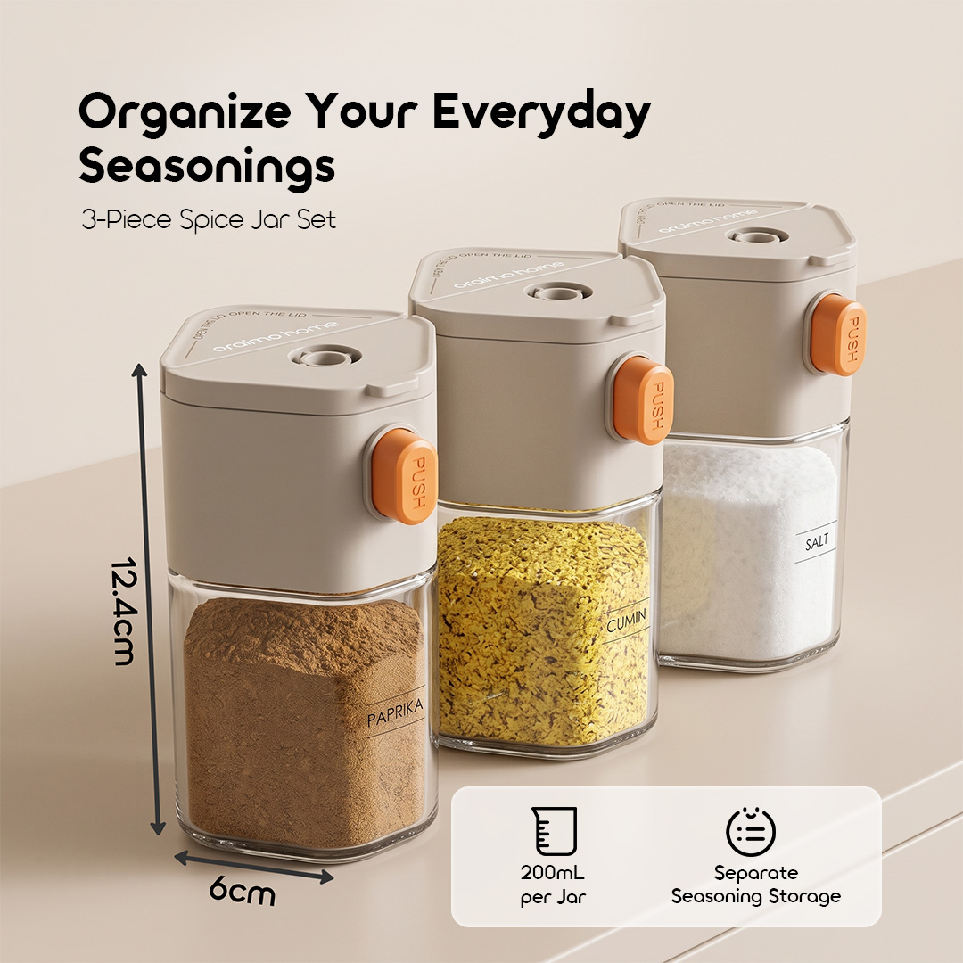 oraimo measuring spice jar set spiceflow OHKS-009 02 3 piece spice jar set oraimo measuring spice jar set spiceflow OHKS-009 02 3 piece spice jar set