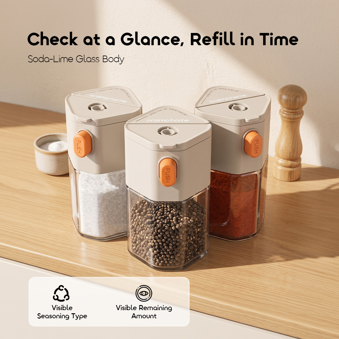 oraimo measuring spice jar set spiceflow OHKS-009 07 soda lime glass body oraimo measuring spice jar set spiceflow OHKS-009 07 soda lime glass body