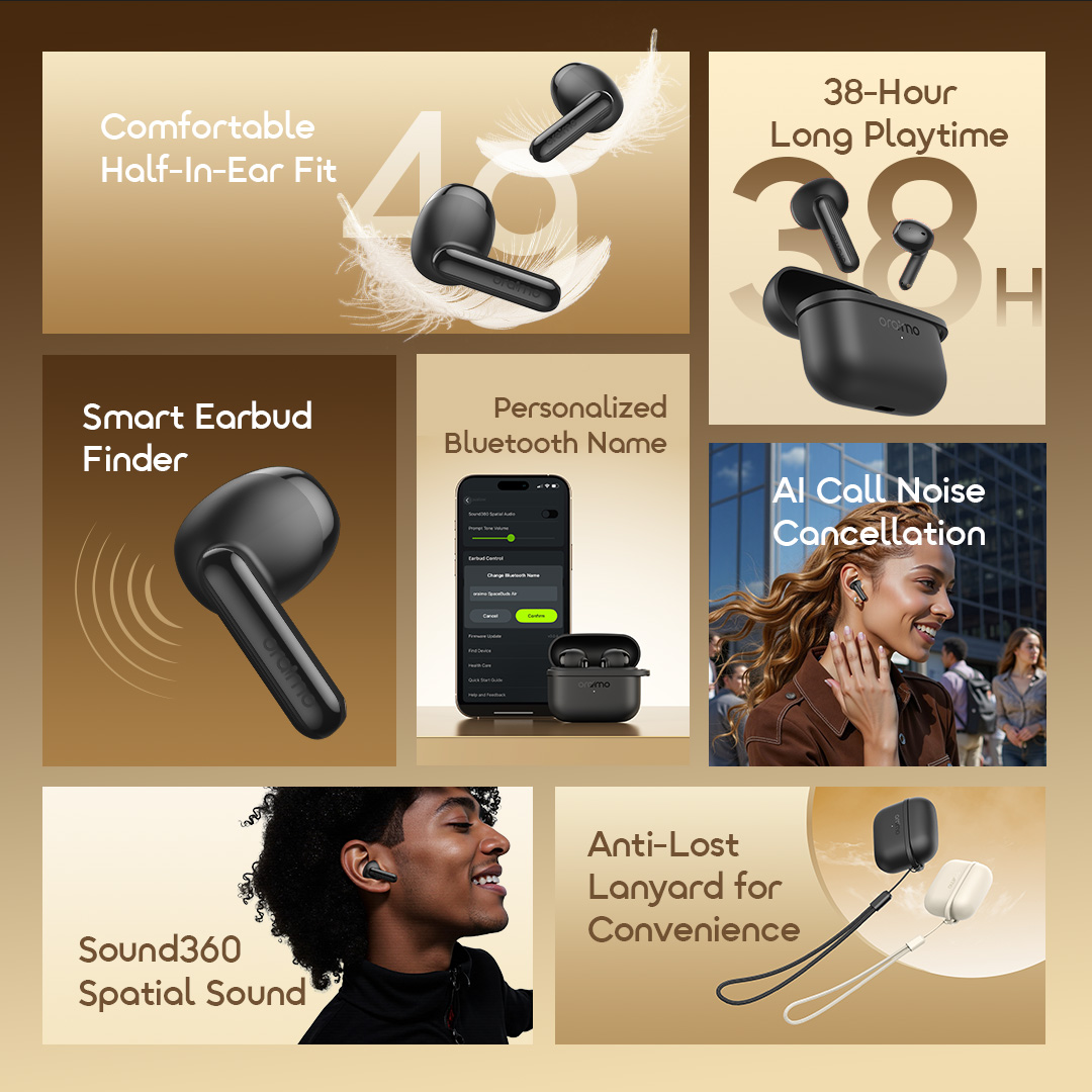 Oraimo True Wireless Earbuds SpaceBuds Air OTW 324S 2 Features Oraimo True Wireless Earbuds SpaceBuds Air OTW 324S 2 Features