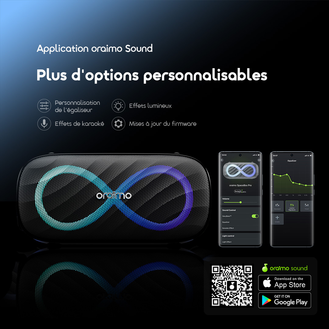 Oraimo Portable Wireless Speaker SpaceBox Pro OBS-682 13 Oraimo App FR