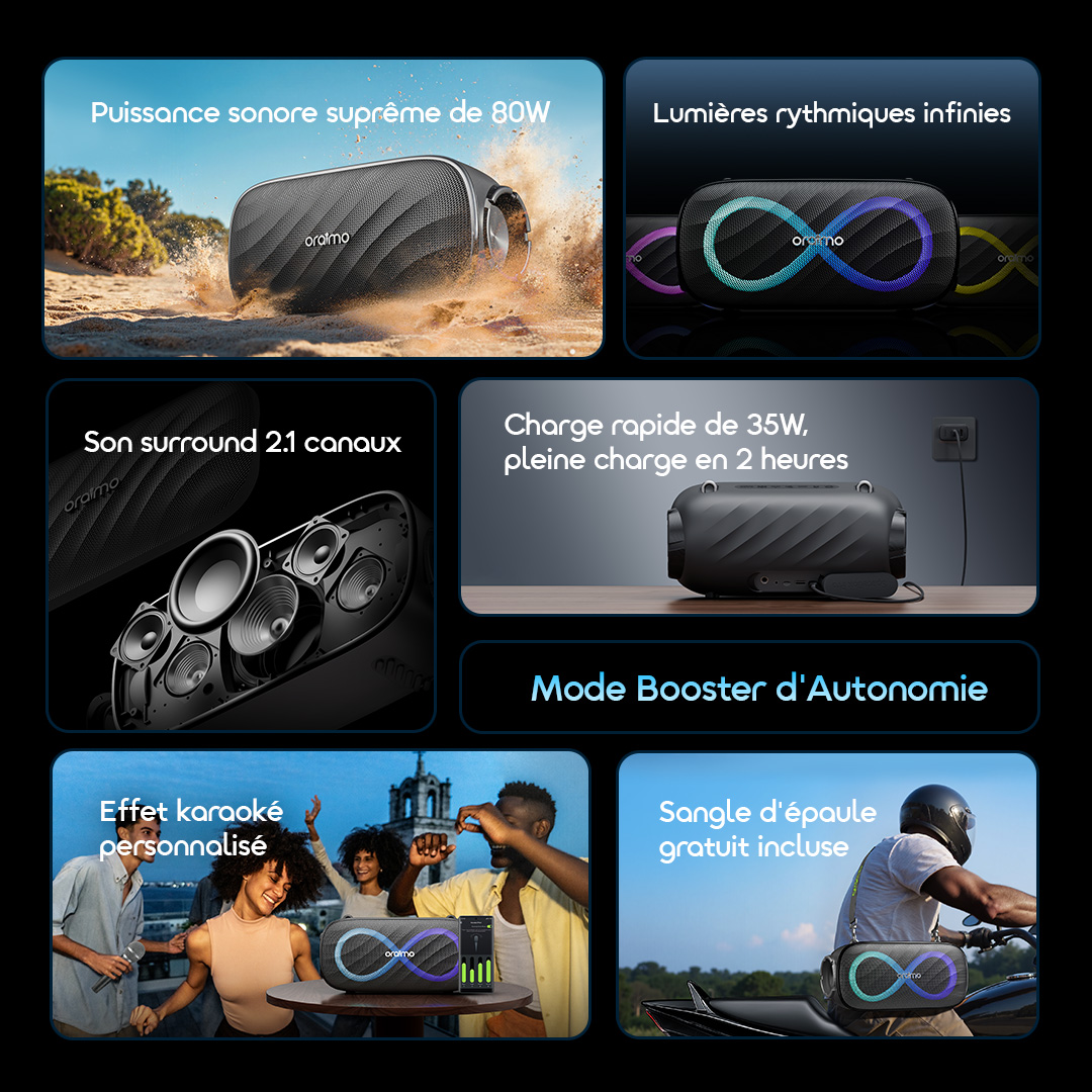 Oraimo Portable Wireless Speaker SpaceBox Pro OBS-682 2 Features FR