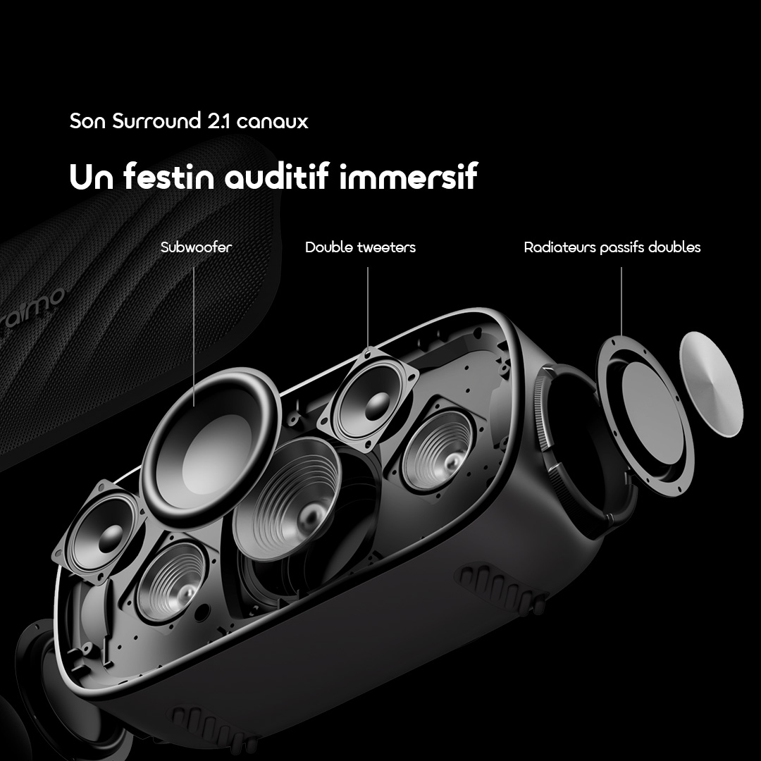 Oraimo Portable Wireless Speaker SpaceBox Pro OBS-682 6 Stereo Sound FR