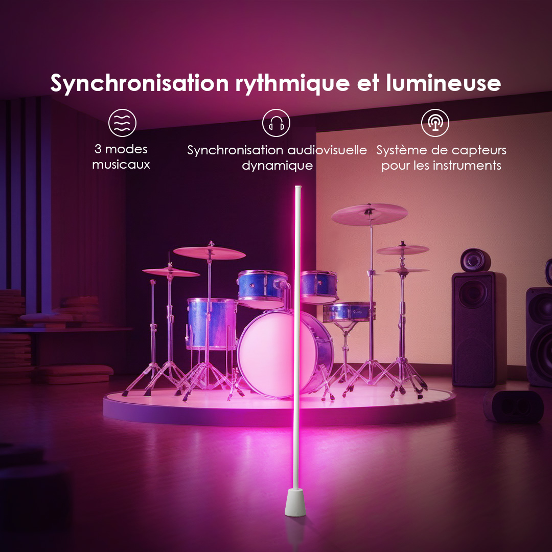 Floor lamp CornerGlow OLL-201A beats with music