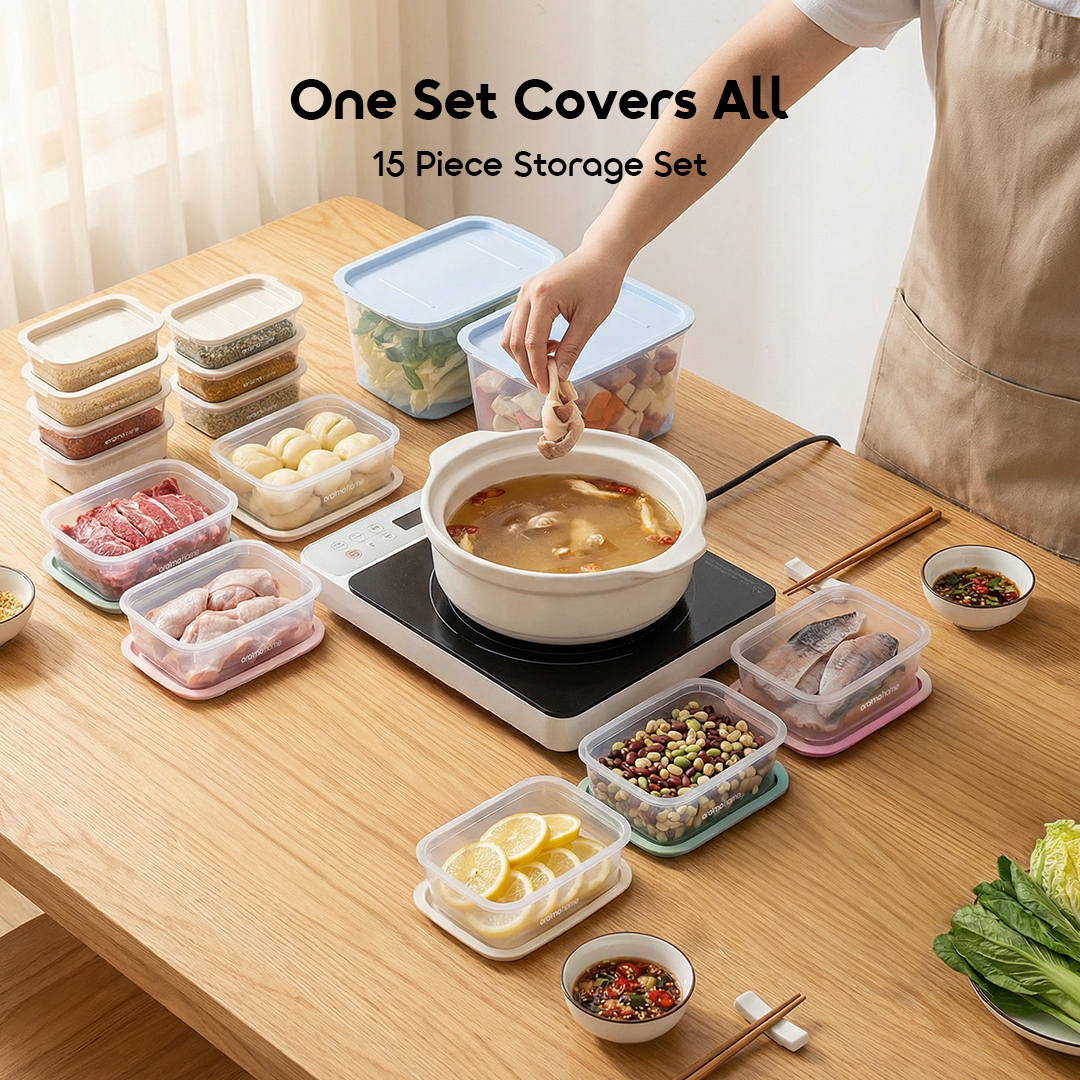 oraimo Food Storage Container (15pcs) PureStore OHKF-001 3 15 Piece Storage Set oraimo Food Storage Container (15pcs) PureStore OHKF-001 3 15 Piece Storage Set