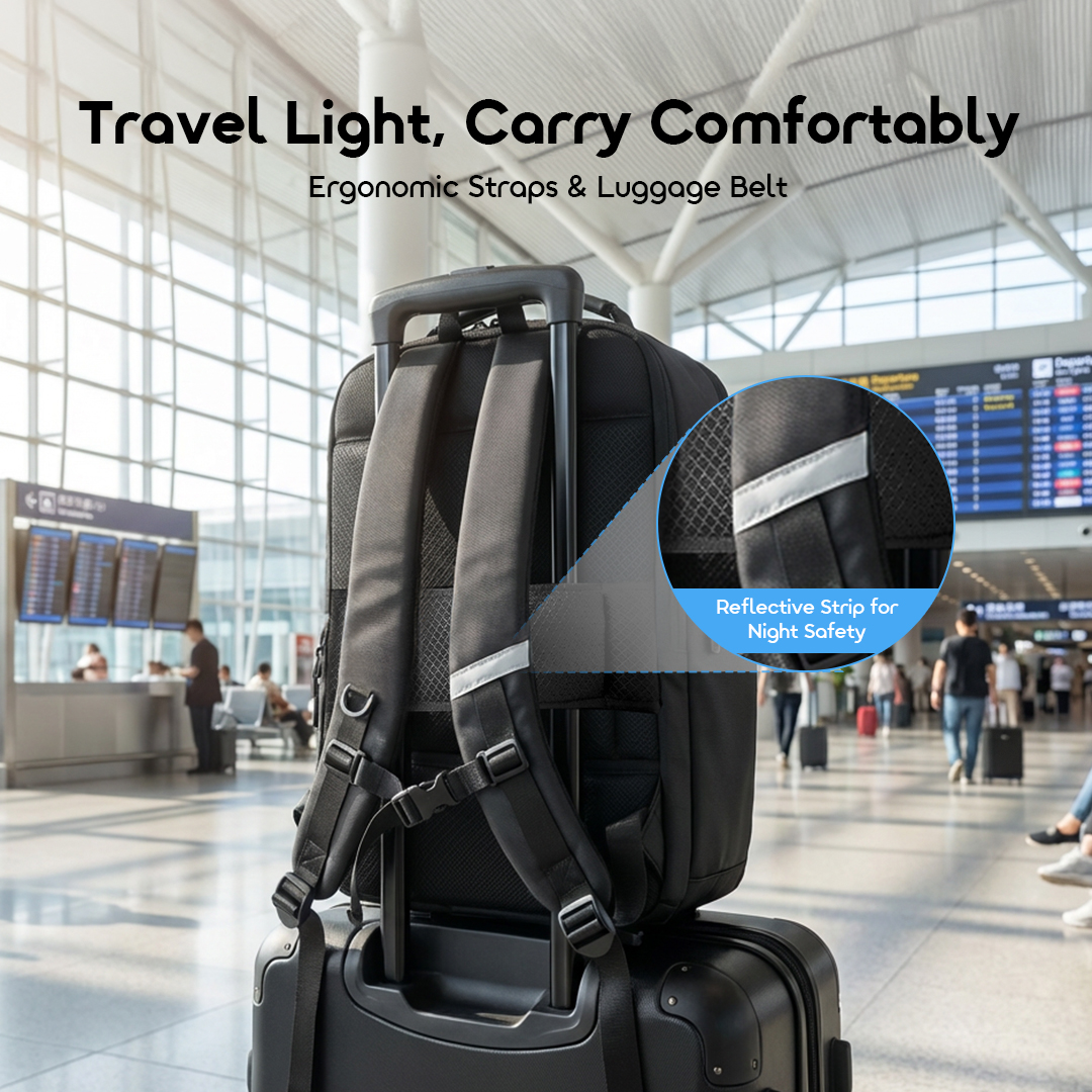 oraimo Backpack SpaceFolw OHDB-004 5 Ergonomic Straps & Luggage Belt