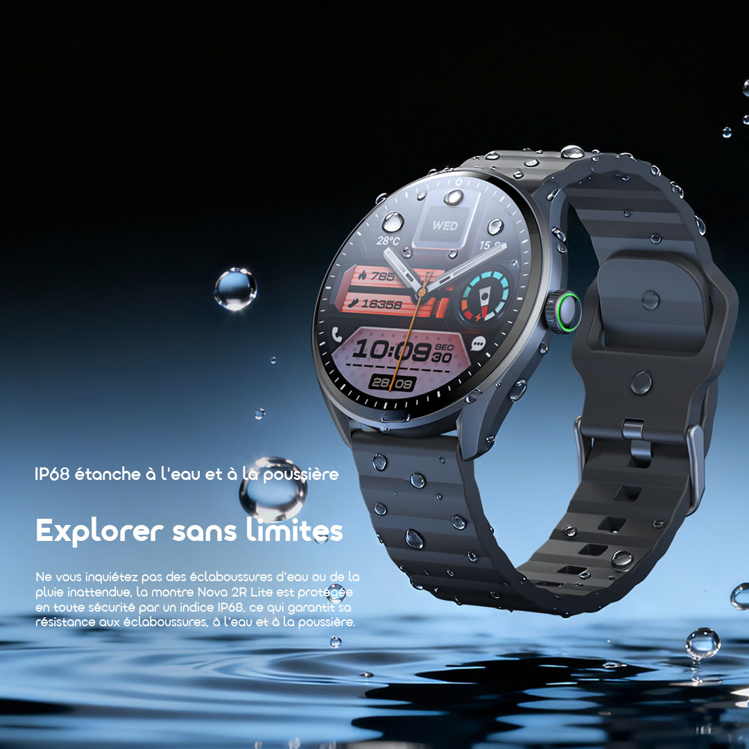 oraimo Montre Connectée Watch Nova 2R Lite OSW-824 11 Étanche & Anti-Poussière IP68