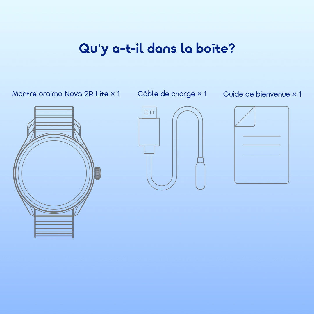 oraimo Montre Connectée Watch Nova 2R Lite OSW-824 12 Contenu De L’Emballage