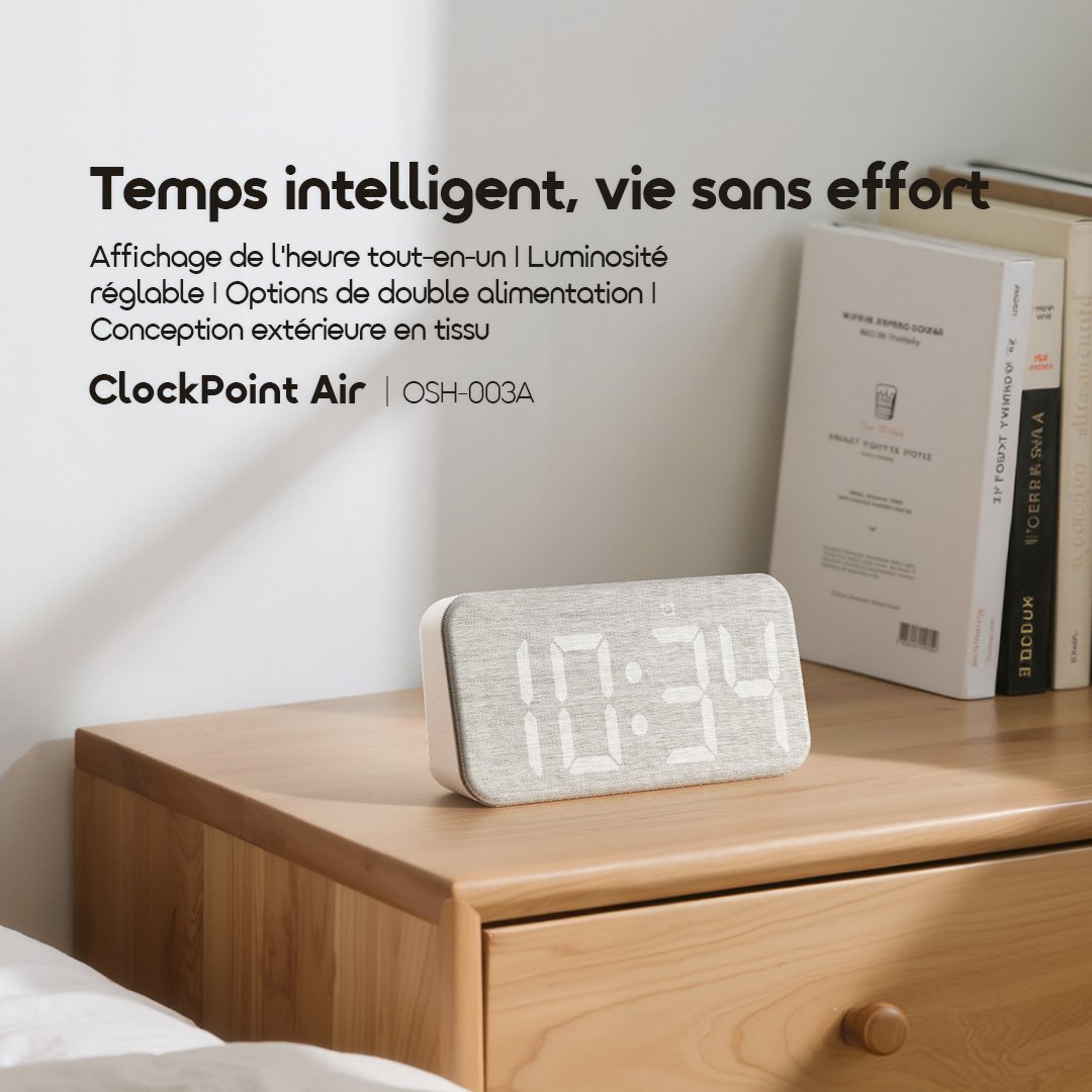 oraimo Réveil ClockPoint Air OSH-003A Affichage Horaire Tout-En-Un-1 oraimo Réveil ClockPoint Air OSH-003A Affichage Horaire Tout-En-Un-1