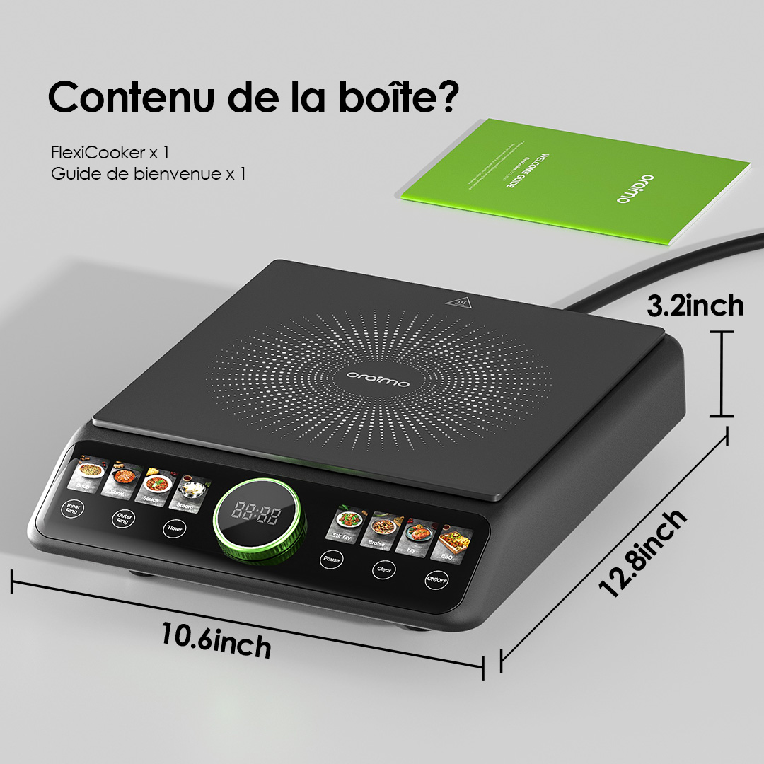 oraimo Flexi Cooker OCS 201A 10 Contenu de l'emballage