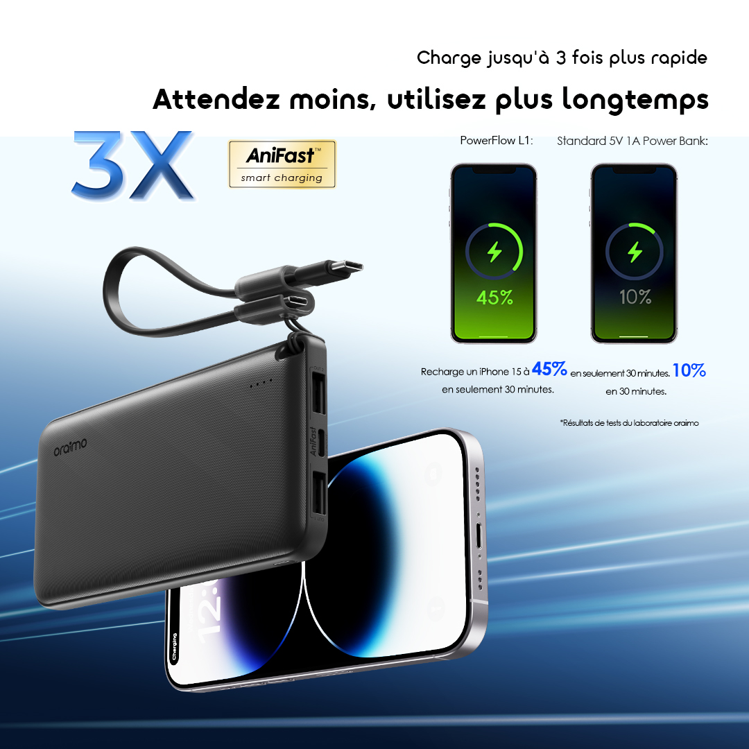 oraimo Power Bank PowerFlow L1 OPB-1103 03 Wait Less, Power More