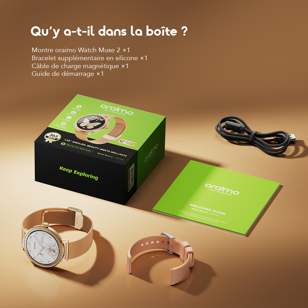 oraimo Smart Watch Watch Muse 2 OSW-833N 11 What's in the Box