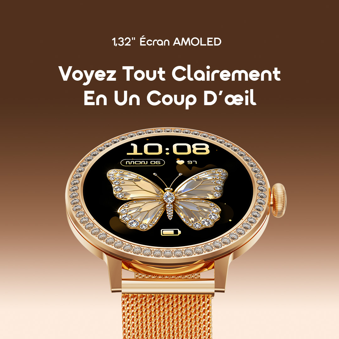 oraimo Smart Watch Watch Muse 2 OSW-833N 4 1.32" AMOLED Screen See Everything Clearly at A Glance