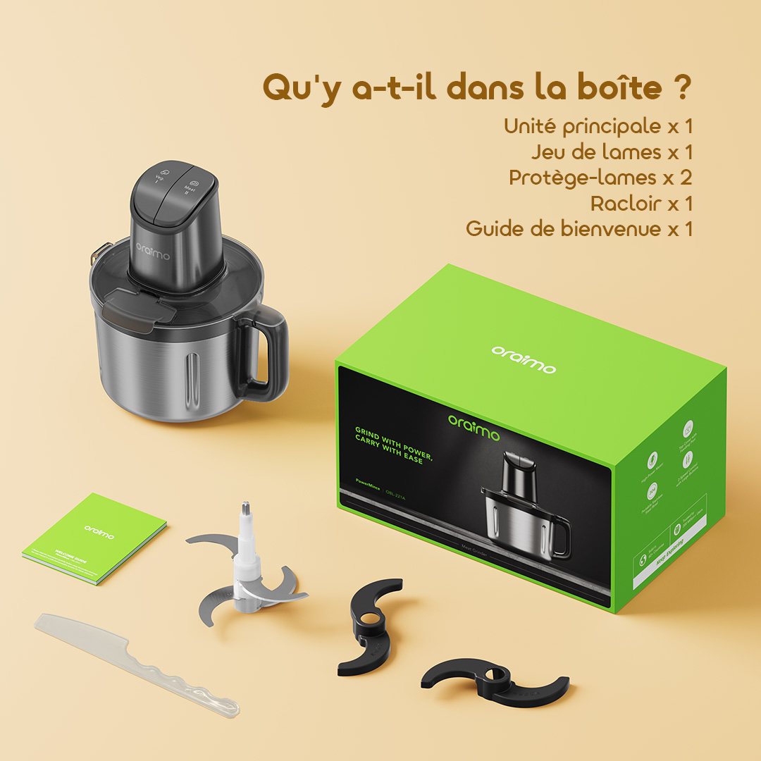 oraimo Meat Grinder PowerMince OBL 221A Box 9 oraimo Meat Grinder PowerMince OBL 221A Box 9