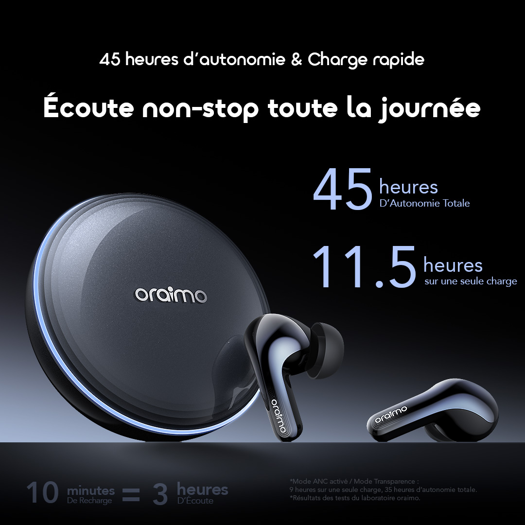 oraimo True Wireless Earbuds SpaceBuds2 OTW 631 12 Charge FR