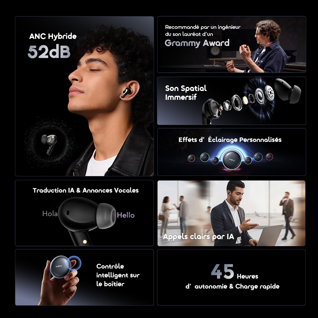 oraimo True Wireless Earbuds SpaceBuds2 OTW 631 2 Features FR