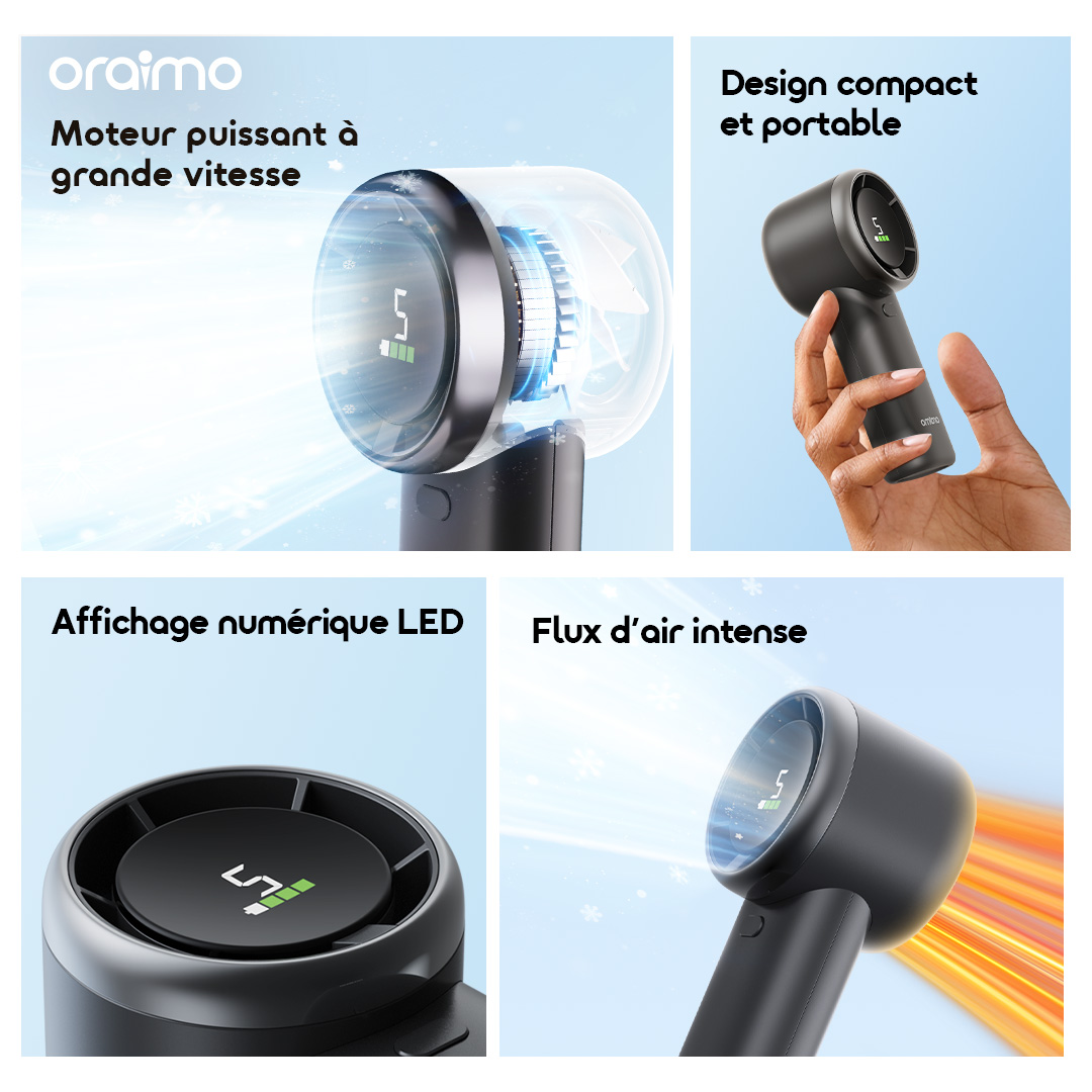 oraimo Handheld Fan TurboFan Air OHF 502A Features 02