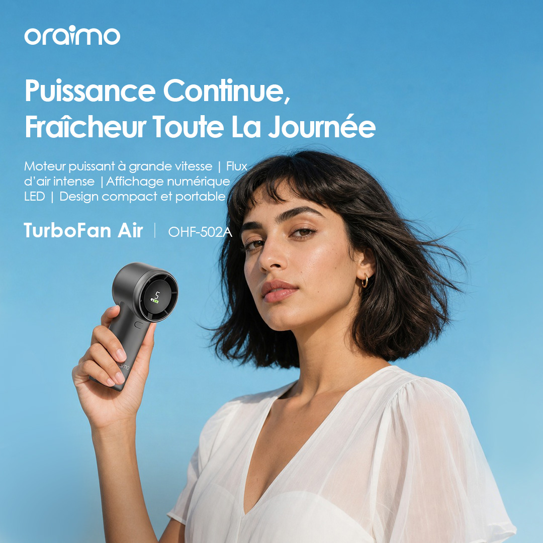 oraimo Handheld Fan TurboFan Air OHF 502A Main 01