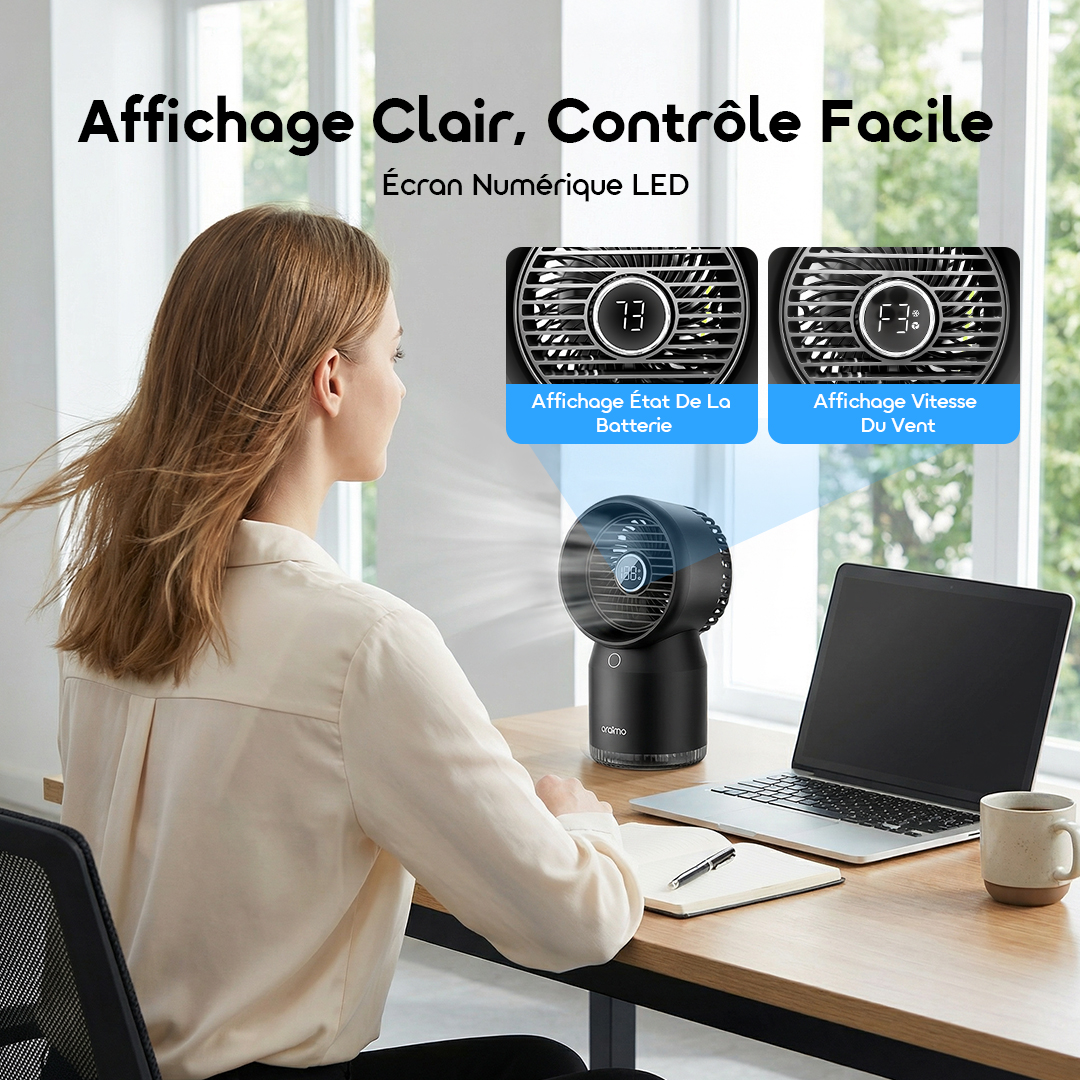 oraimo Desktop Fan Global ODF-502A 5 Clear Display Easy Control LED Digital Display oraimo Desktop Fan Global ODF-502A 5 Clear Display Easy Control LED Digital Display