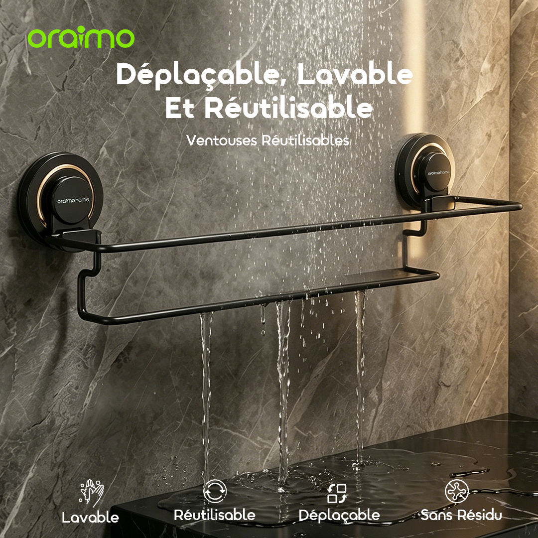 oraimo Suction Cup Towel Rail HookBar OHES-002 04 Reusable Suction Cup
